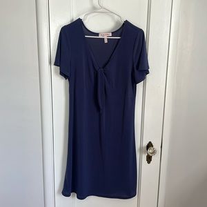 Blue Tie Front Dress